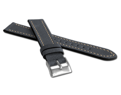 LAVVU Granatowy pasek RETRO z luksusowej skóry Top Grain - 18