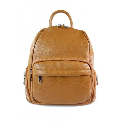 Elegancki poręczny plecak Vera Pelle Camel VP344C