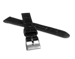 LAVVU Czarny szyty pasek CROCO z luksusowej skóry Top Grain - 16