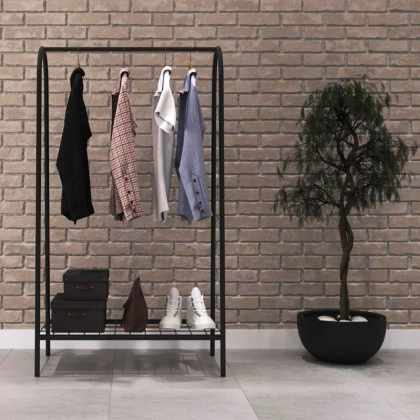 Wieszak na ubrania metalowy czarny stojak podłogowy garderoba loft