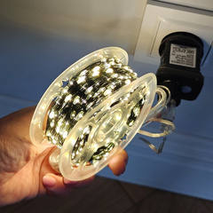Zewnętrzne/ wewnętrzne lampki choinkowe drucik 1000 LED 100m, ciepłe białe LAMP49