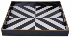 Taca kwadratowa w biało-czarne paski
