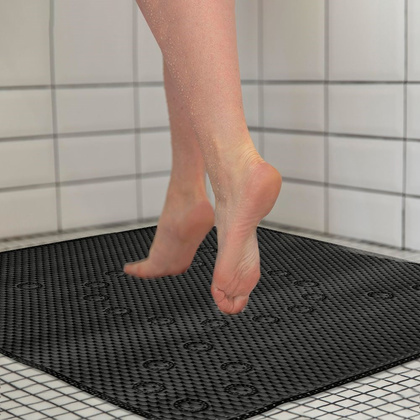 Mata antypoślizgowa pod prysznic czarna 53x53 cm