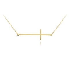 MINET Naszyjnik srebrny pozłacany KRYŻYK