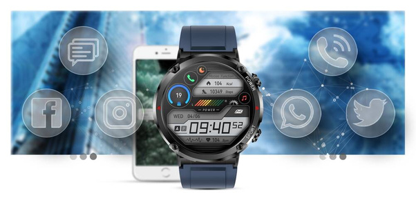 Smartwatch Gravity GT21-5 + Granatowy Pasek Silikonowy