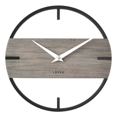 LAVVU Stylowy drewniany zegar LOFT o industrialnym wyglądzie ⌀35cm
