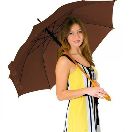 Parasol automatyczny, drewniany NANCY Brązowy