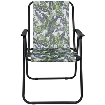 KRZESŁO TURYSTYCZNE Z PODŁOKIETNIKAMI 52x44x75CM SKŁADANE JUNGLE LIGHT