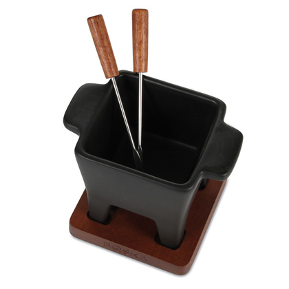 Zestaw do Fondue czarny, poj. 200ml, mahoń