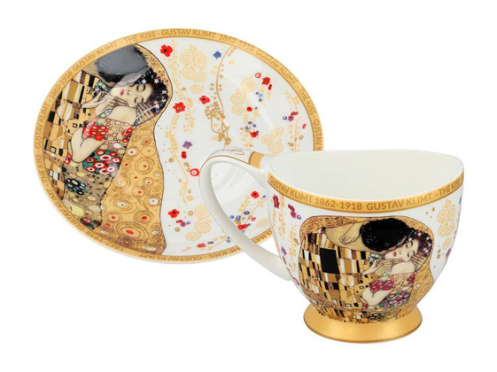 Filiżanka Big Vanessa - G. Klimt, Pocałunek, białe tło (CARMANI)