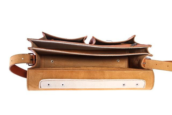 Klasyczna teczka / plecak KEMER VOOC Vintage P12 naturalny