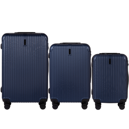 Zestaw 3 walizek WINGS TR059 D.BLUE