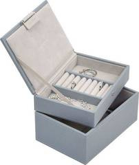 Szkatułka na biżuterię Stackers podwójna mini szaroniebieska