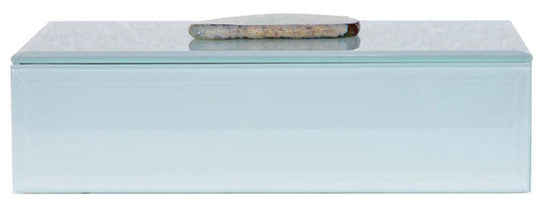 Szkatułka szklana z kamieniem podłużna