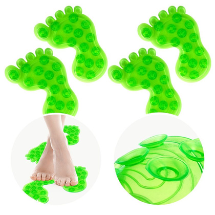 Podkładki antypoślizgowe z przyssawkami stopy zielone zestaw 4 szt.