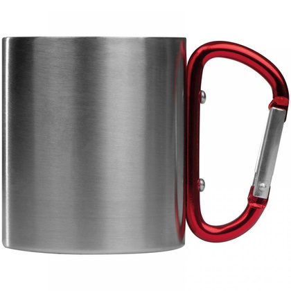 Metalowy kubek z karabińczykiem 180 ml