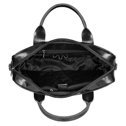 Skórzana torba męska na ramię laptopa 15,6" czarna - Pavone Nero Monza 2317 BL