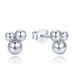 MINET Eleganckie srebrne kolczyki kulki