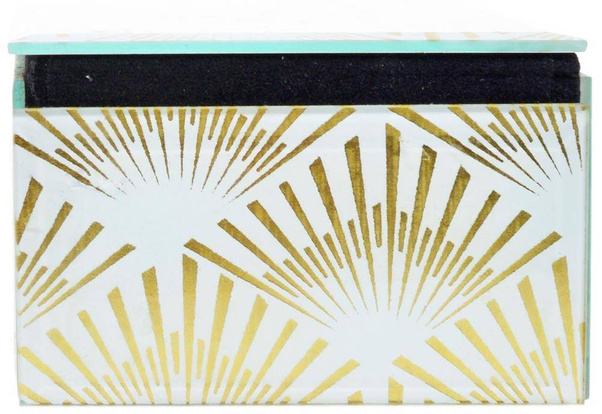 Szkatułka szklana w złote wzory mała