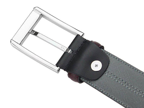 Pasek męski skórzany PIERRE CARDIN LG 0103/35 Beżowy / Niebieski