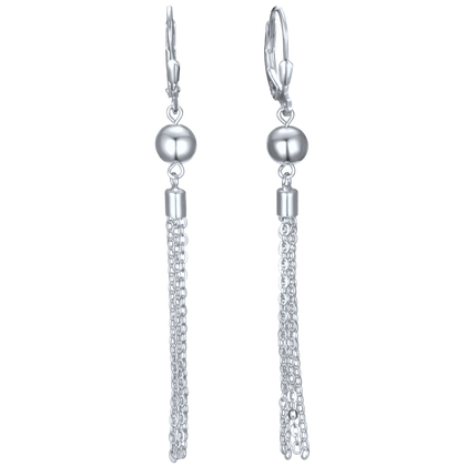 MINET Kolczyki wiszące srebrne z kulkami