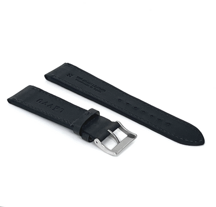 LAVVU Ciemnoszary szyty pasek Slim z luksusowej skóry Top Grain - 22