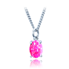 MINET Naszyjnik srebrny z różowym opalem