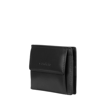 Mały czarny skórzany portfel Canaletto – elegancja, funkcjonalność i ochrona RFID PM1055s163 GR
