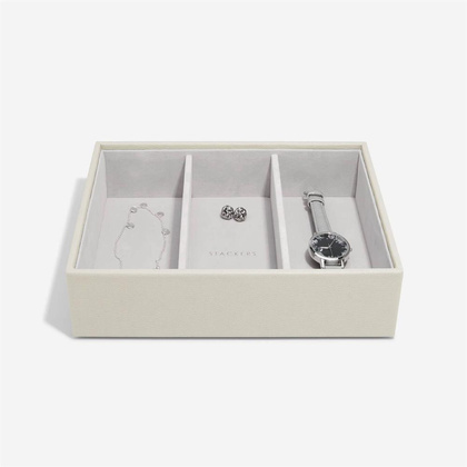 Szkatułka na biżuterię Stackers 3 komorowa classic jasnobeżowa