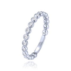 MINET Pierścien srebrny elegancki z białymi cyrkoniami wielkość 16