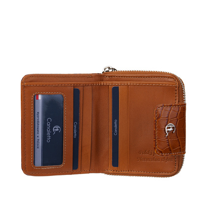 Skórzany portfel damski croco Canaletto z naturalnej skóry licowej PD1023s262 RFID