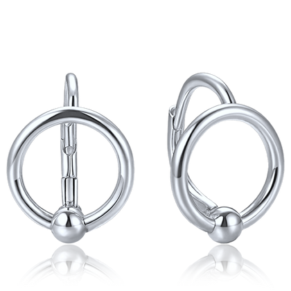 MINET Eleganckie srebrne kolczyki kółka