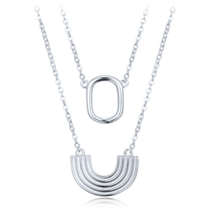 MINET Nowoczesny srebrny naszyjnik