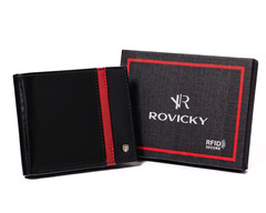 Skorzany portfel meski na karty z ochrona RFID Protect
