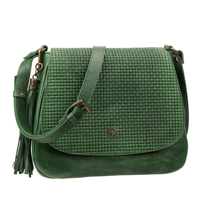 Torebka skórzana Canaletto z klapką z tłoczeniem plecionki – elegancja i funkcjonalność TD752s253t1