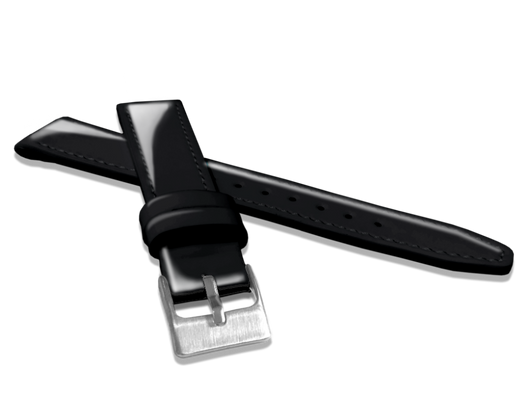 MINET Czarny skórzany pasek o wysokim połysku GLAMOUR - 20