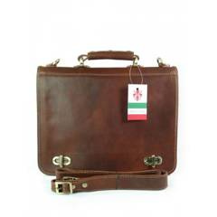 Teczka , męska aktówka ,skóra naturalna dwie przegrody Brązowa TM76M