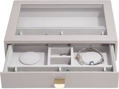 Szkatułka na charmsy Stackers classic taupe z szufladą i szklaną pokrywką