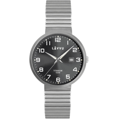LAVVU Tytanowy zegarek rozciągany o wodoszczelności 100M LUNDEN Black