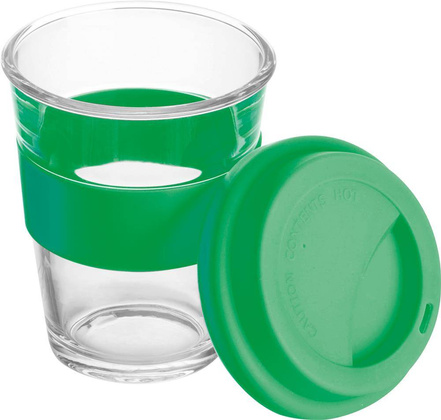 Szklany kubek z pokrywką 300 ml