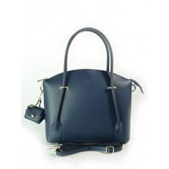 WŁOSKI SKÓRZANY KUFEREK DO RĘKI TOREBKA VERA PELLE GRANATOWY KVP55BS