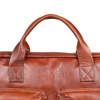 Skórzana torba męska na ramię laptopa 15,6" brązowa - Pavone Nero Bergamo 2423 BR