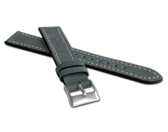 LAVVU Niebieski pasek RETRO z luksusowej skóry Top Grain - 22