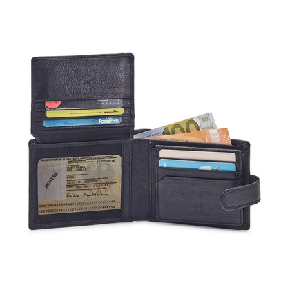 Portfel męski skórzany GW-2215 RFID Czarny