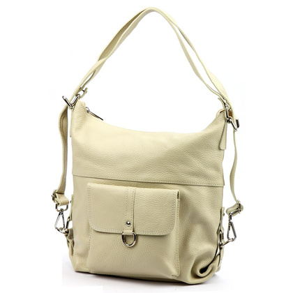 Skórzana torebka shopperka, worek, mieści a4 