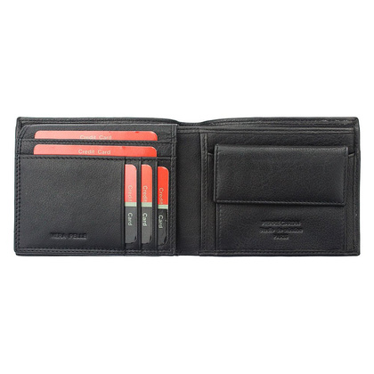 Portfel męski skórzany PIERRE CARDIN TILAK38 8806 RFID Czarno Czerwony