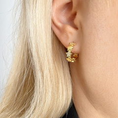 Kolczyki wiszące ze stali szlachetnej platerowanej 14k złotem gwiazdki KST3314