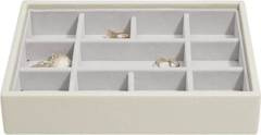 Szkatułka na biżuterię Stackers 11 komorowa mini jasnobeżowa