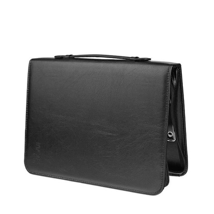 Biwuar aktówka na dokumenty czarna teczka eko skóra A4 - Pavone Nero Tanaro 2089 BL