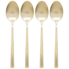 Łyżeczki do herbaty stalowe złote 4 szt.